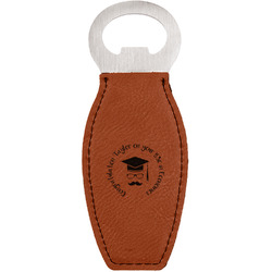 Hipster Graduate Leatherette Bottle Opener - Double Sided (Personalized)