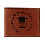 Hipster Graduate Leatherette Bifold Wallet (Personalized)