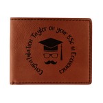 Hipster Graduate Leatherette Bifold Wallet (Personalized)