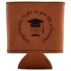 Hipster Graduate Leatherette Can Sleeve (Personalized)