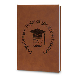 Hipster Graduate Leatherette Journal - Large - Double Sided (Personalized)