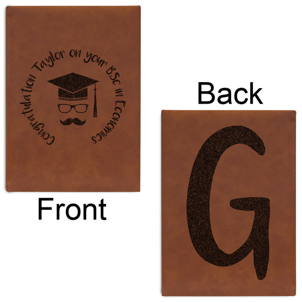 Hipster Graduate Leatherette Journals - Large - Double Sided - Front & Back View