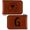 Hipster Graduate Leatherette Magnetic Money Clip - Front and Back