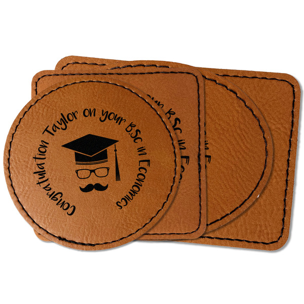 Custom Hipster Graduate Faux Leather Iron On Patch (Personalized)