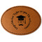 Hipster Graduate Faux Leather Iron On Patch - Oval (Personalized)