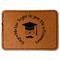 Hipster Graduate Faux Leather Iron On Patch - Rectangle (Personalized)