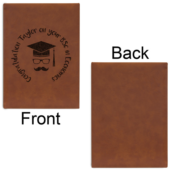 Hipster Graduate Leatherette Sketchbooks - Large - Single Sided - Front & Back View