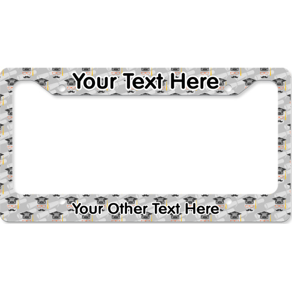 Custom Hipster Graduate License Plate Frame - Style B (Personalized)