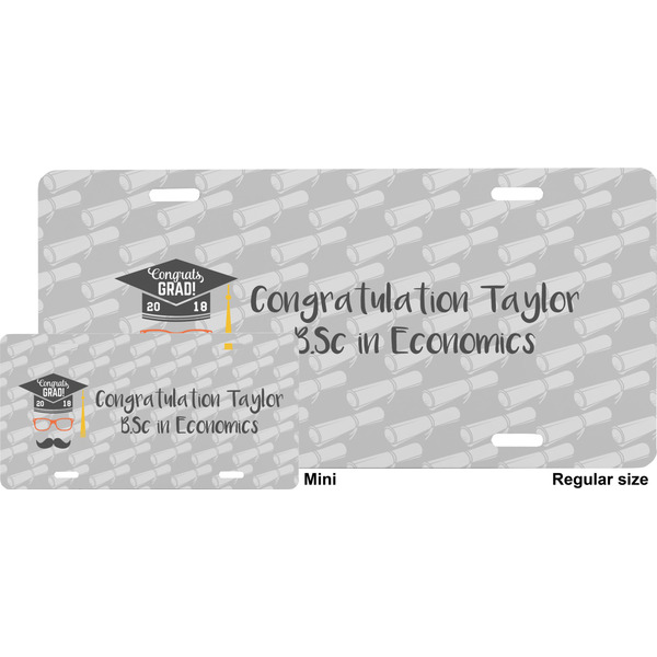 Hipster Graduate License Plate (Sizes)