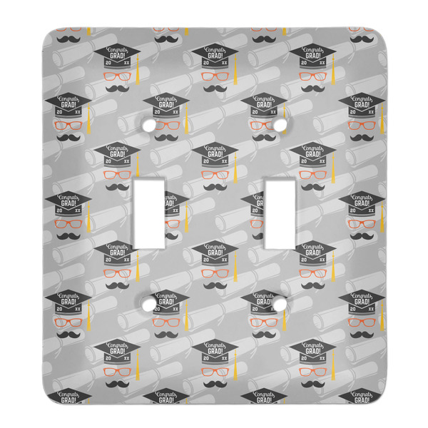 Custom Hipster Graduate Light Switch Cover (2 Toggle Plate) (Personalized)