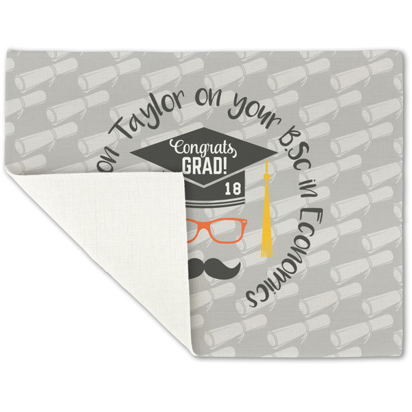 Hipster Graduate Linen Placemat - Folded Corner (single side)