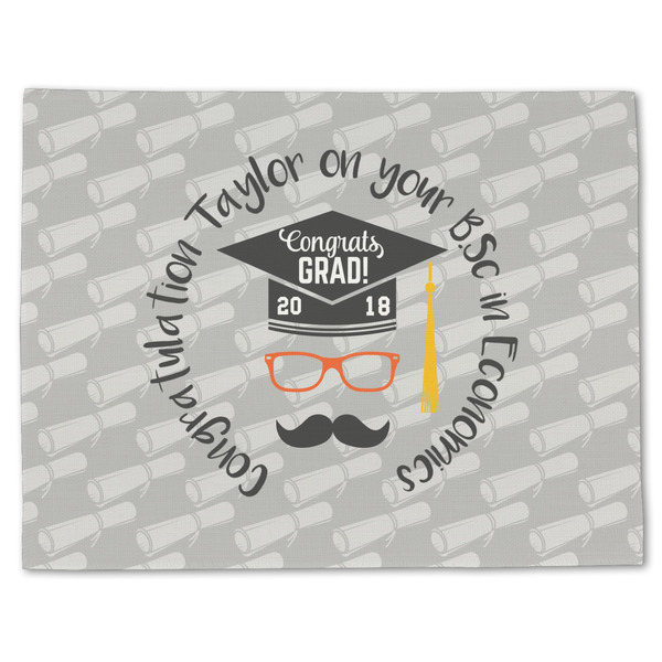Custom Hipster Graduate Single-Sided Linen Placemat - Single w/ Name or Text