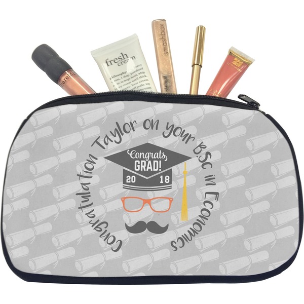 Custom Hipster Graduate Makeup / Cosmetic Bag - Medium (Personalized)
