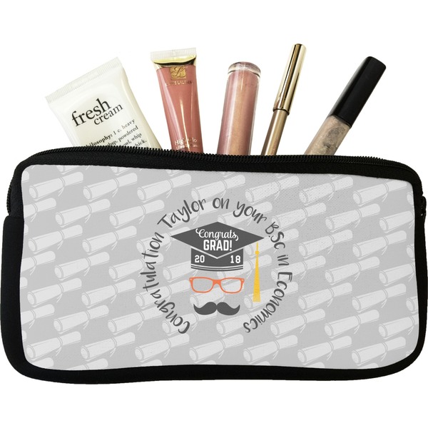 Custom Hipster Graduate Makeup / Cosmetic Bag - Small (Personalized)