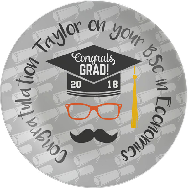 Custom Hipster Graduate Melamine Plate (Personalized)