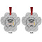 Hipster Graduate Metal Paw Ornament - Front and Back