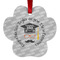 Hipster Graduate Metal Paw Ornament - Front