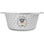 Hipster Graduate Stainless Steel Dog Bowl - Medium (Personalized)