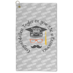 Hipster Graduate Microfiber Golf Towel (Personalized)