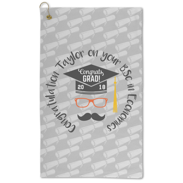 Custom Hipster Graduate Microfiber Golf Towel (Personalized)