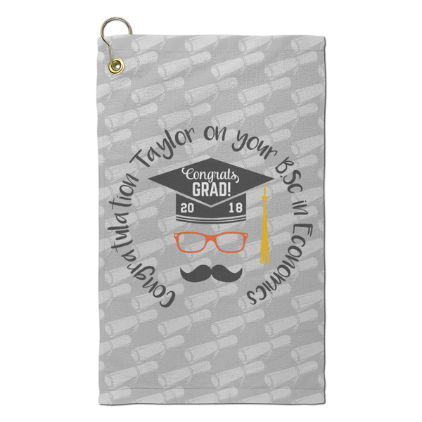 Custom Hipster Graduate Microfiber Golf Towel - Small (Personalized)