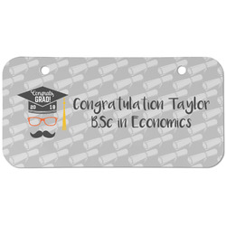 Hipster Graduate Mini/Bicycle License Plate (2 Holes) (Personalized)
