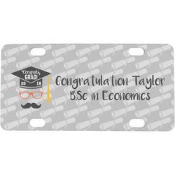 Hipster Graduate Mini / Bicycle License Plate (4 Holes) (Personalized)