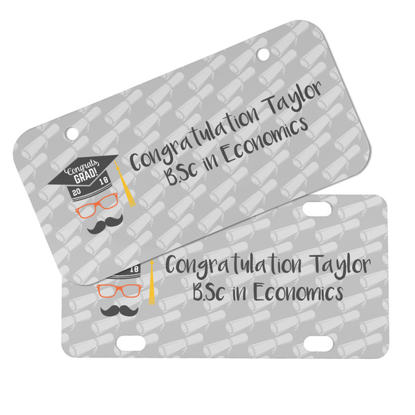 Hipster Graduate Mini License Plates - MAIN (4 and 2 Holes)