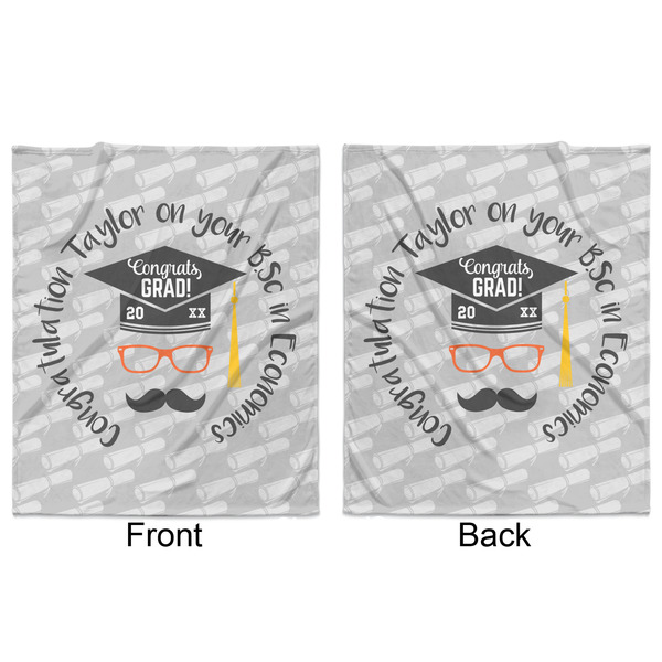 Hipster Graduate Minky Blanket - 50"x60" - Double Sided - Front & Back