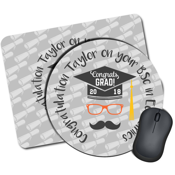 Custom Hipster Graduate Mouse Pad (Personalized)