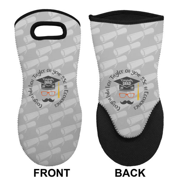 Hipster Graduate Neoprene Oven Mitt (Front & Back)