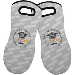 Hipster Graduate Neoprene Oven Mitts - Set of 2 w/ Name or Text