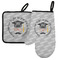 Hipster Graduate Left Oven Mitt & Pot Holder Set w/ Name or Text