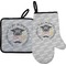 Hipster Graduate Oven Mitt & Pot Holder Set w/ Name or Text