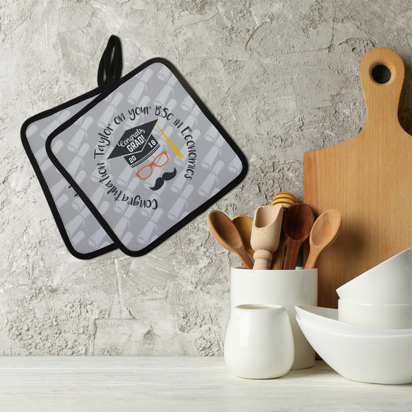 Hipster Graduate Neoprene Pot Holder - Set of 2  LIFESTYLE