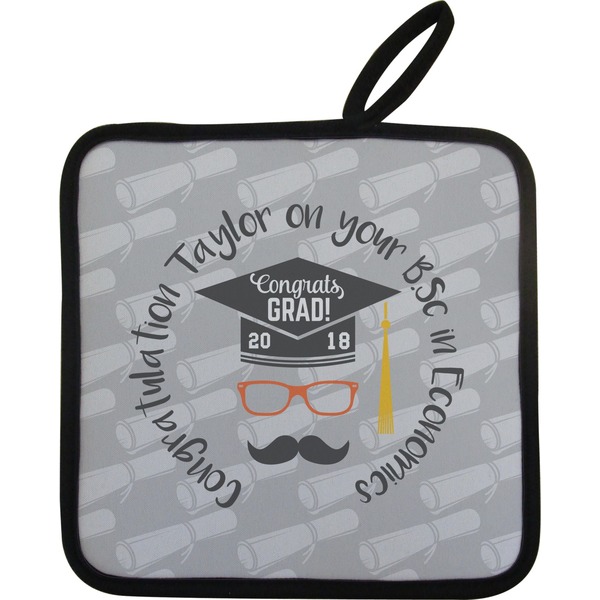 Custom Hipster Graduate Pot Holder w/ Name or Text