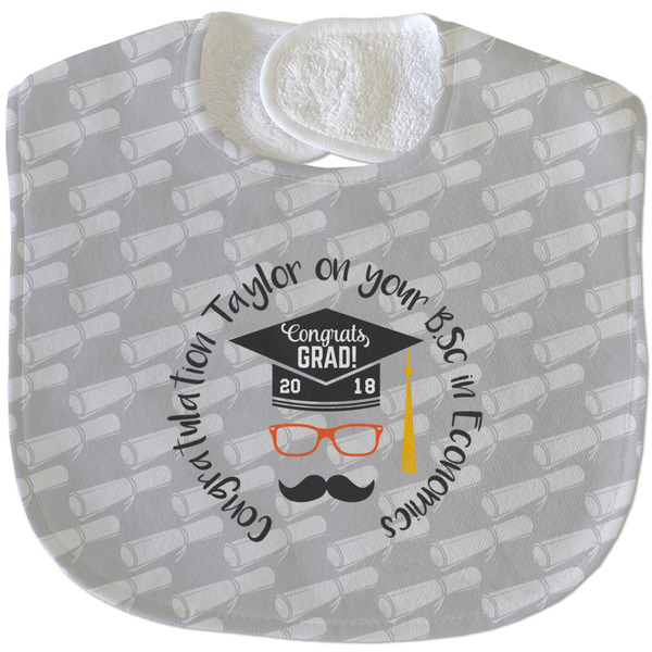 Hipster Graduate New Baby Bib - Closed and Folded