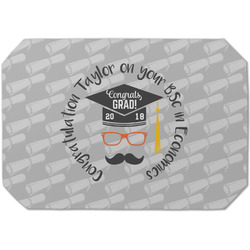 Hipster Graduate Dining Table Mat - Octagon (Single-Sided) w/ Name or Text