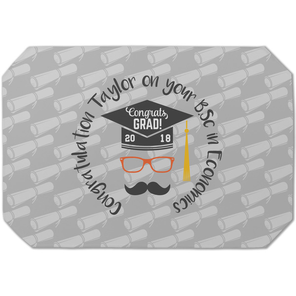 Custom Hipster Graduate Dining Table Mat - Octagon (Single-Sided) w/ Name or Text