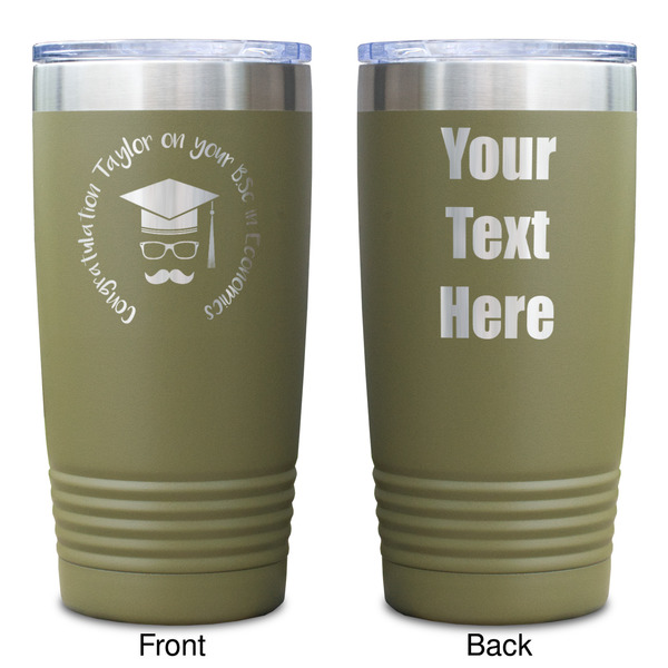Hipster Graduate Olive Polar Camel Tumbler - 20oz - Double Sided - Approval