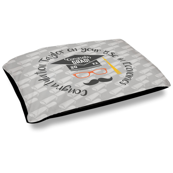Custom Hipster Graduate Outdoor Dog Bed - Large (Personalized)