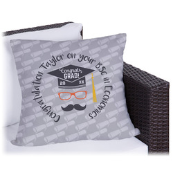 Hipster Graduate Outdoor Pillow (Personalized)