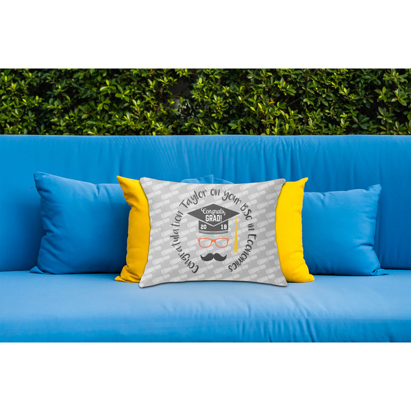 Hipster Graduate Outdoor Throw Pillow  - LIFESTYLE (Rectangular - 20x14)