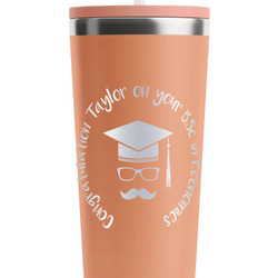 Hipster Graduate RTIC Everyday Tumbler with Straw - 28oz - Peach - Single-Sided (Personalized)