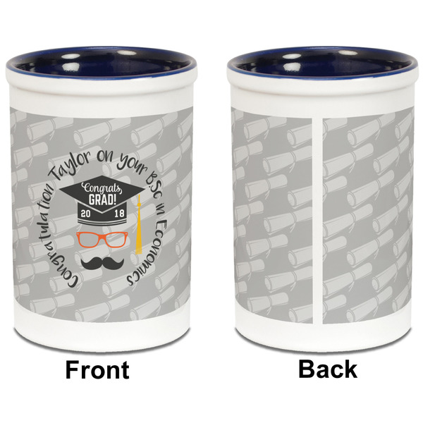 Hipster Graduate Pencil Holder - Blue - approval