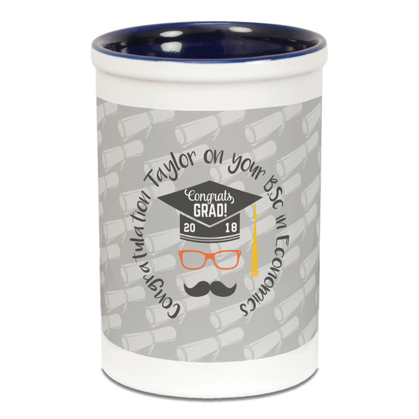 Hipster Graduate Pencil Holder - Blue