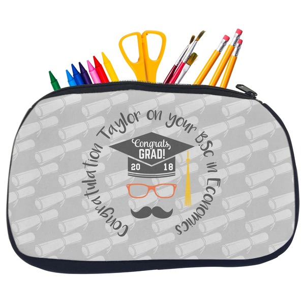 Hipster Graduate Pencil / School Supplies Bags - Medium