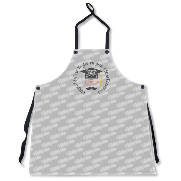 Custom Hipster Graduate Apron Without Pockets w/ Name or Text