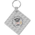 Hipster Graduate Diamond Plastic Keychain w/ Name or Text