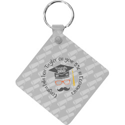 Hipster Graduate Diamond Plastic Keychain w/ Name or Text